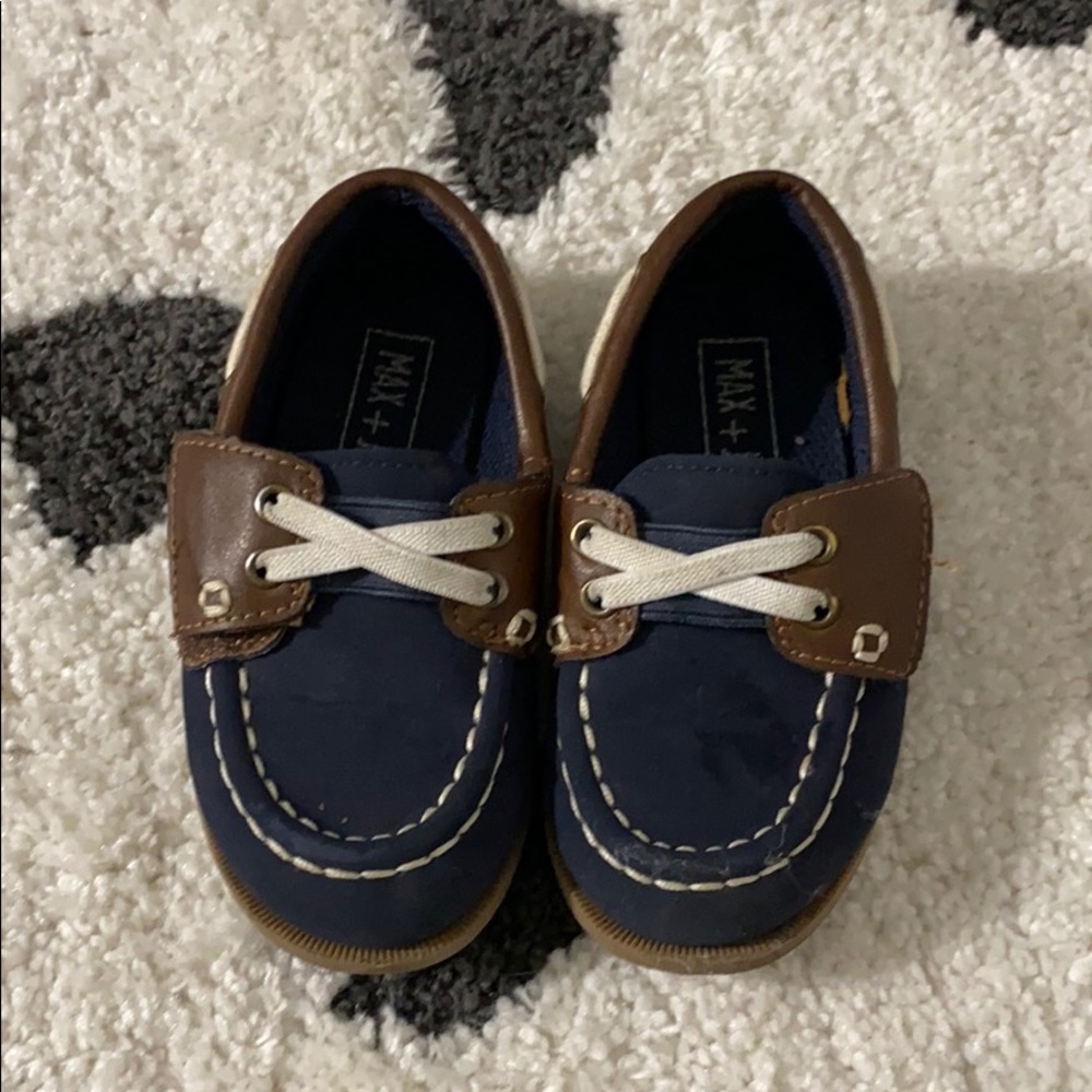 Toddler Boat shoes in Navy/Brown 7